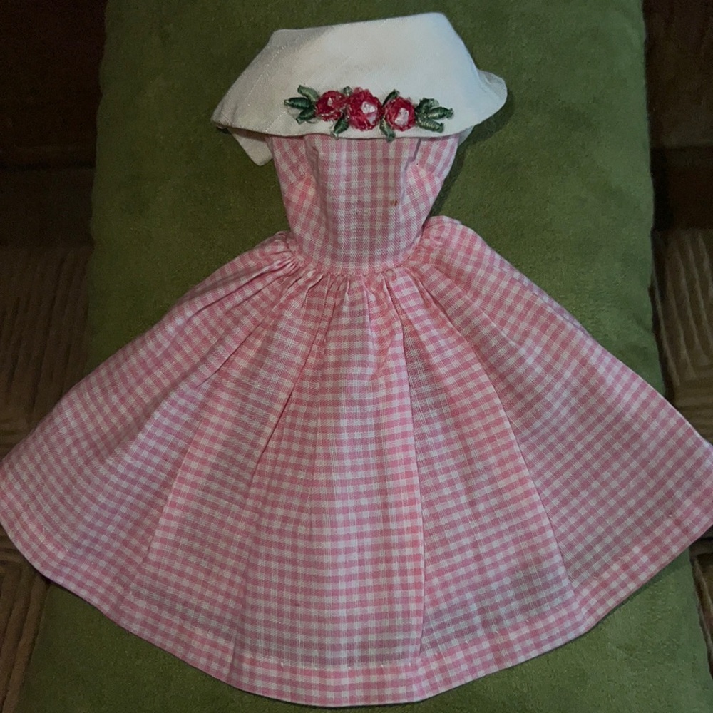 Vintage Barbie Pink Gingham Dress- used SFH. Collectible